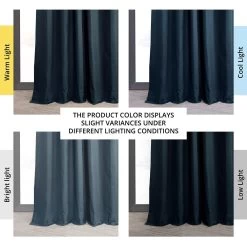 Polo Navy Solid Cotton Hotel Blackout Curtain 13 Polo Navy Solid Cotton Hotel Blackout Curtain -Chic Curtains Shop PRCT BO08B angled front view
