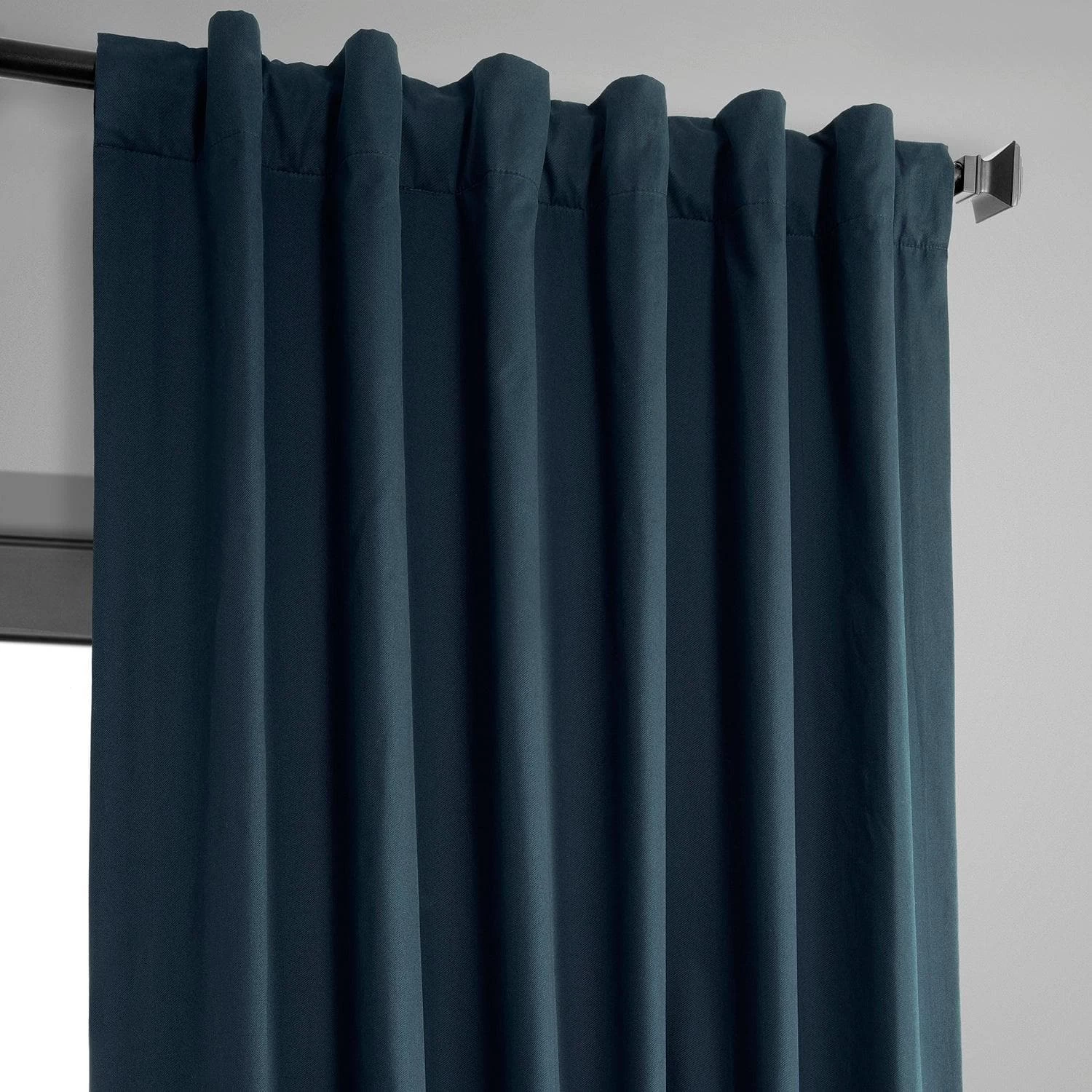 Polo Navy Solid Cotton Hotel Blackout Curtain 5 Polo Navy Solid Cotton Hotel Blackout Curtain - Image 3
