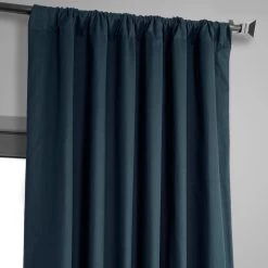 Polo Navy Solid Cotton Hotel Blackout Curtain 11 Polo Navy Solid Cotton Hotel Blackout Curtain -Chic Curtains Shop PRCT BO08B pole pocket header