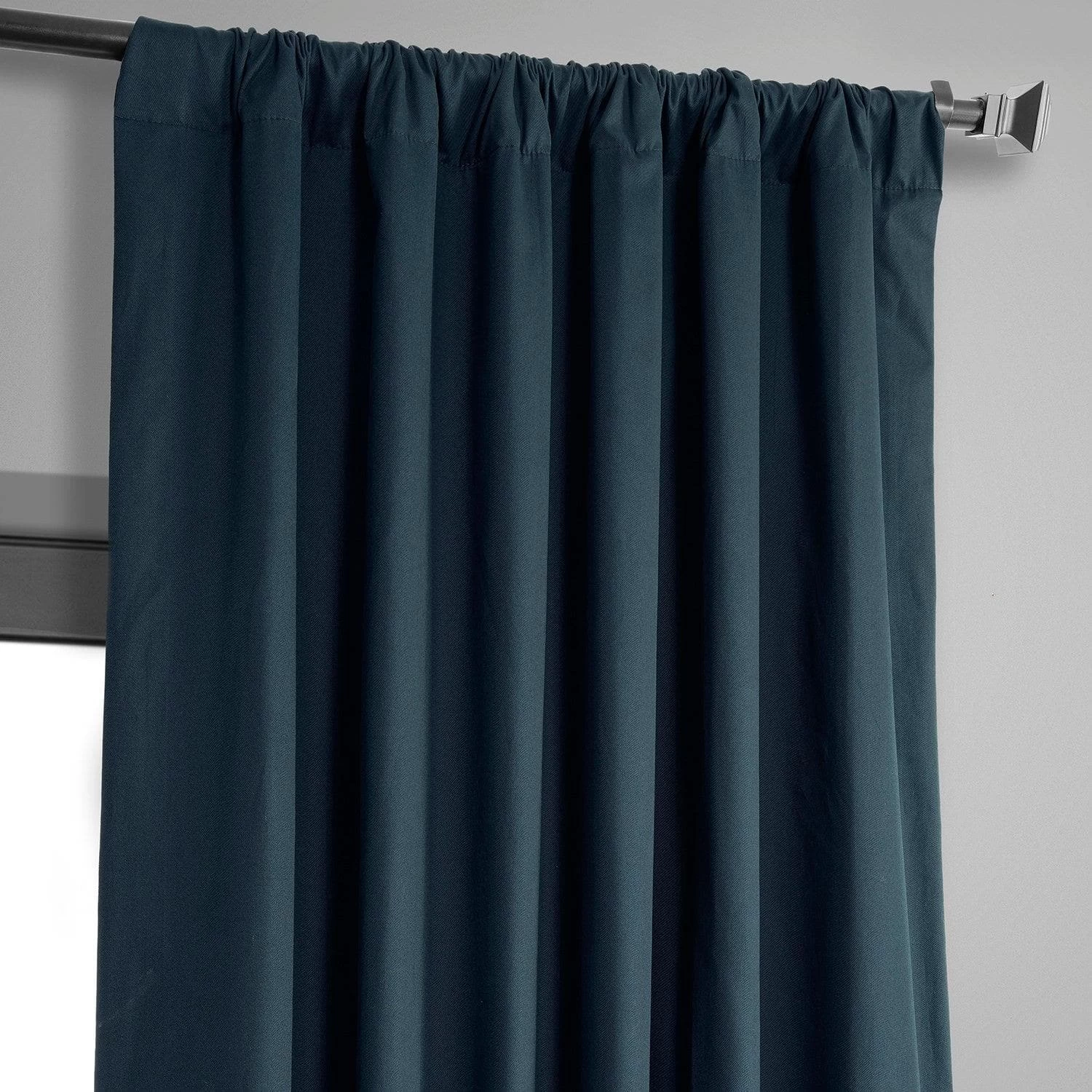 Polo Navy Solid Cotton Hotel Blackout Curtain 6 Polo Navy Solid Cotton Hotel Blackout Curtain - Image 4