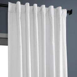 Whisper White Solid Cotton Hotel Blackout Curtain 10 Whisper White Solid Cotton Hotel Blackout Curtain -Chic Curtains Shop PRCT BO09B back tab header
