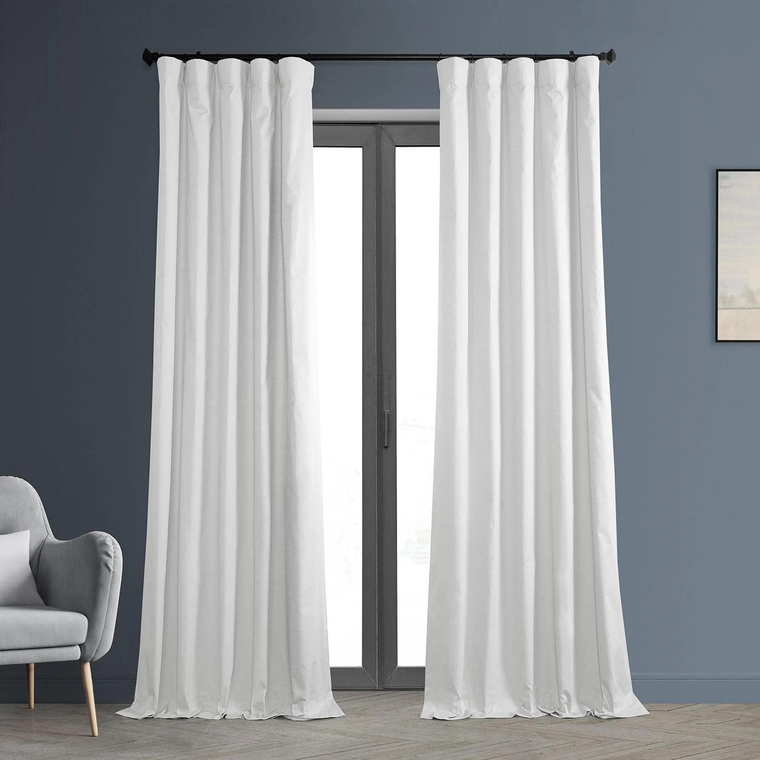 Whisper White Solid Cotton Hotel Blackout Curtain 3 Whisper White Solid Cotton Hotel Blackout Curtain