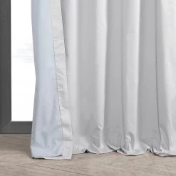 Whisper White Solid Cotton Hotel Blackout Curtain 12 Whisper White Solid Cotton Hotel Blackout Curtain -Chic Curtains Shop PRCT BO09B lining view