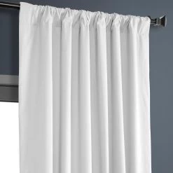 Whisper White Solid Cotton Hotel Blackout Curtain 11 Whisper White Solid Cotton Hotel Blackout Curtain -Chic Curtains Shop PRCT BO09B pole pocket header