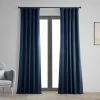 Dark Blue Solid Cotton Hotel Blackout Curtain 1 Dark Blue Solid Cotton Hotel Blackout Curtain -Chic Curtains Shop PRCT BO10B front view