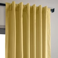 Light Ochre Solid Cotton Hotel Blackout Curtain 10 Light Ochre Solid Cotton Hotel Blackout Curtain -Chic Curtains Shop PRCT BO11B back tab header