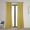 Light Ochre Solid Cotton Hotel Blackout Curtain -Chic Curtains Shop PRCT BO11B front view