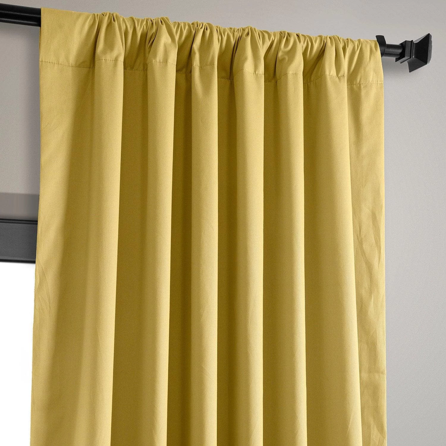 Light Ochre Solid Cotton Hotel Blackout Curtain 6 Light Ochre Solid Cotton Hotel Blackout Curtain - Image 4