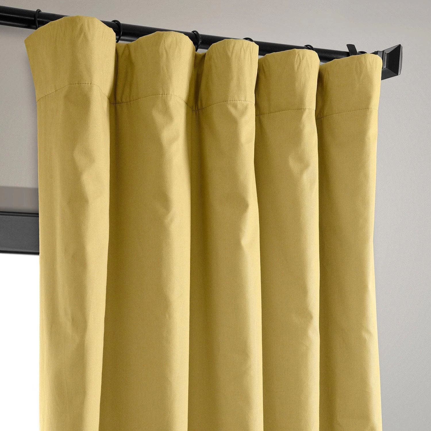 Light Ochre Solid Cotton Hotel Blackout Curtain 4 Light Ochre Solid Cotton Hotel Blackout Curtain - Image 2