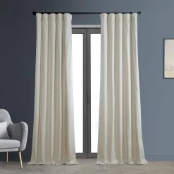 Light Greige Solid Cotton Hotel Blackout Curtain