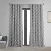 Aiden Grey Printed Cotton Hotel Blackout Curtain -Chic Curtains Shop PRCT BOD05 front view