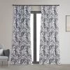 Edina Grey Printed Cotton Hotel Blackout Curtain -Chic Curtains Shop PRCT BOD09D front view