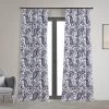 Edina Blue Printed Cotton Hotel Blackout Curtain -Chic Curtains Shop PRCT BOD09E front view