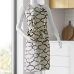 Illusions Silver Grey Printed Cotton Apron -Chic Curtains Shop PRCT D02 AP 86360 2