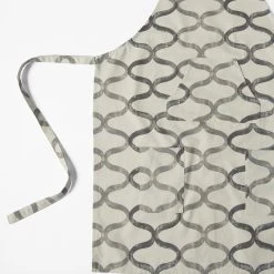 Illusions Silver Grey Printed Cotton Apron -Chic Curtains Shop PRCT D02 AP 86360 4