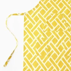 Martinique Yellow Printed Cotton Apron -Chic Curtains Shop PRCT D07A AP 86363 4