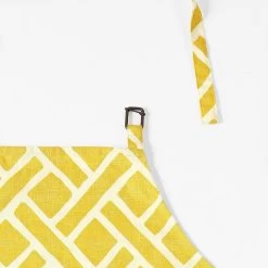 Martinique Yellow Printed Cotton Apron -Chic Curtains Shop PRCT D07A AP 86363 5