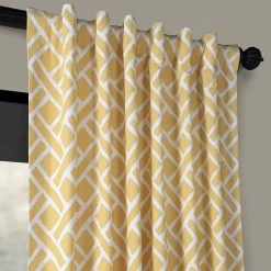 Martinique Yellow Printed Cotton Curtain -Chic Curtains Shop PRCT D07A 37400 4