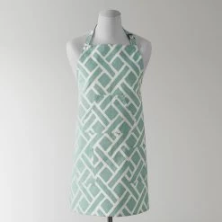 Martinique Aqua Printed Cotton Apron
