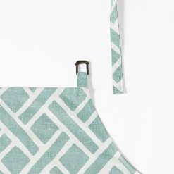 Martinique Aqua Printed Cotton Apron -Chic Curtains Shop PRCT D07B AP 86364 5