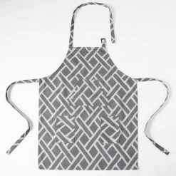 Martinique Grey Printed Cotton Apron -Chic Curtains Shop PRCT D07C AP 86365 3