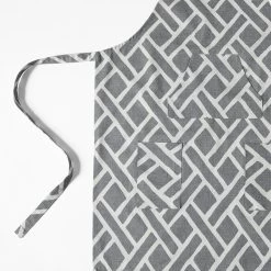 Martinique Grey Printed Cotton Apron -Chic Curtains Shop PRCT D07C AP 86365 4