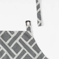 Martinique Grey Printed Cotton Apron -Chic Curtains Shop PRCT D07C AP 86365 5