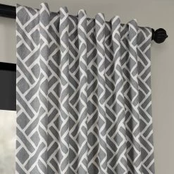 Martinique Grey Printed Cotton Curtain -Chic Curtains Shop PRCT D07C 37402 4