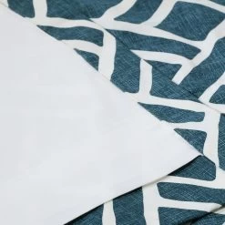 Martinique Blue Printed Cotton Curtain -Chic Curtains Shop PRCT D07D 40311 5