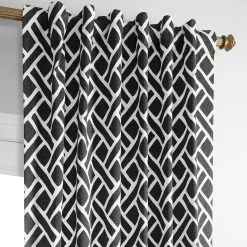 Martinique Black Printed Cotton Curtain -Chic Curtains Shop PRCT D07E 94702 3