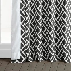 Martinique Black Printed Cotton Curtain -Chic Curtains Shop PRCT D07E 94702 4