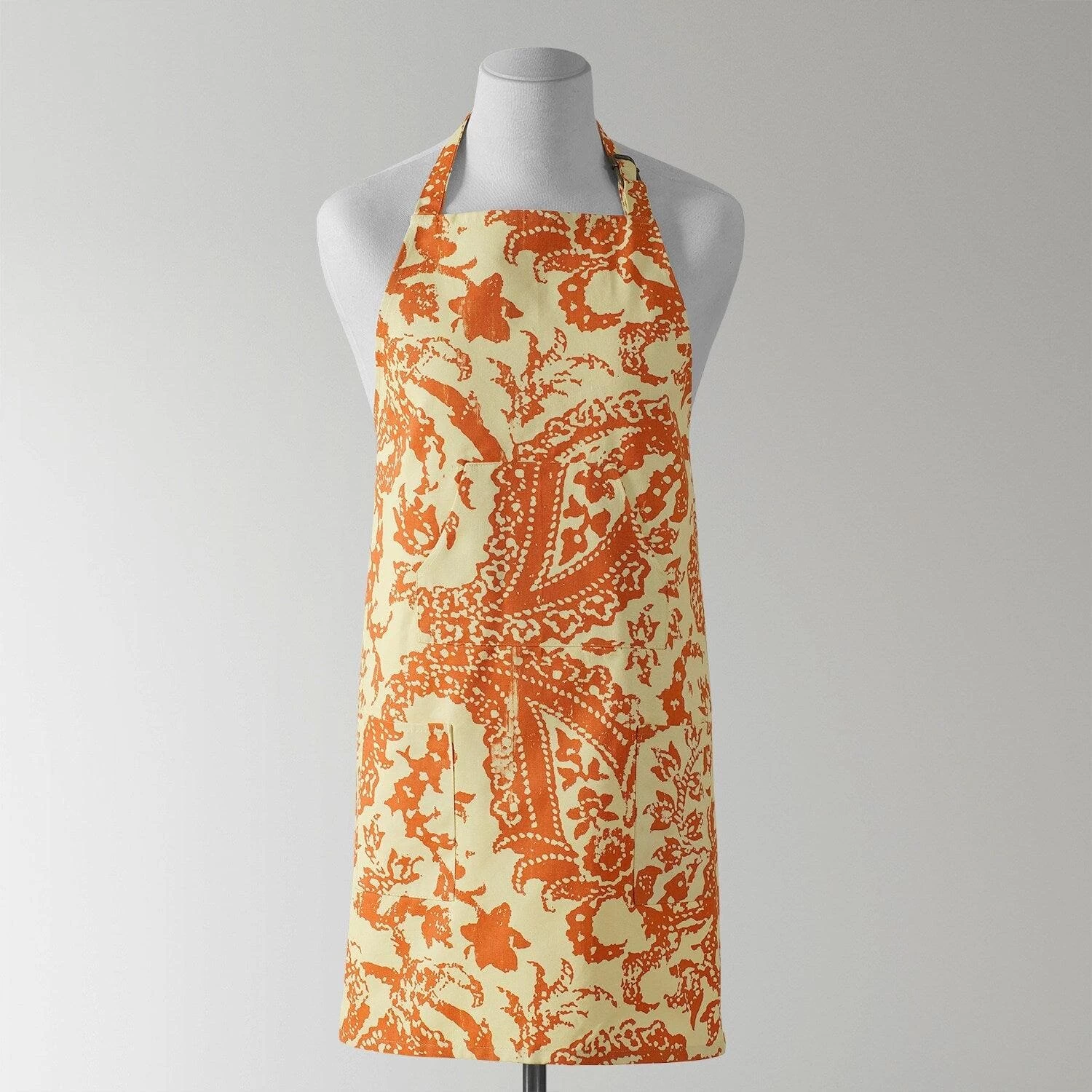 Edina Rust Printed Cotton Apron 3 Edina Rust Printed Cotton Apron
