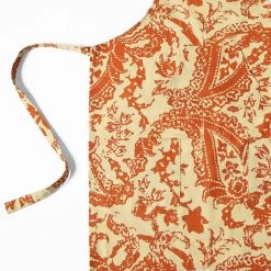Edina Rust Printed Cotton Apron 12 Edina Rust Printed Cotton Apron -Chic Curtains Shop PRCT D09A AP 86367 4