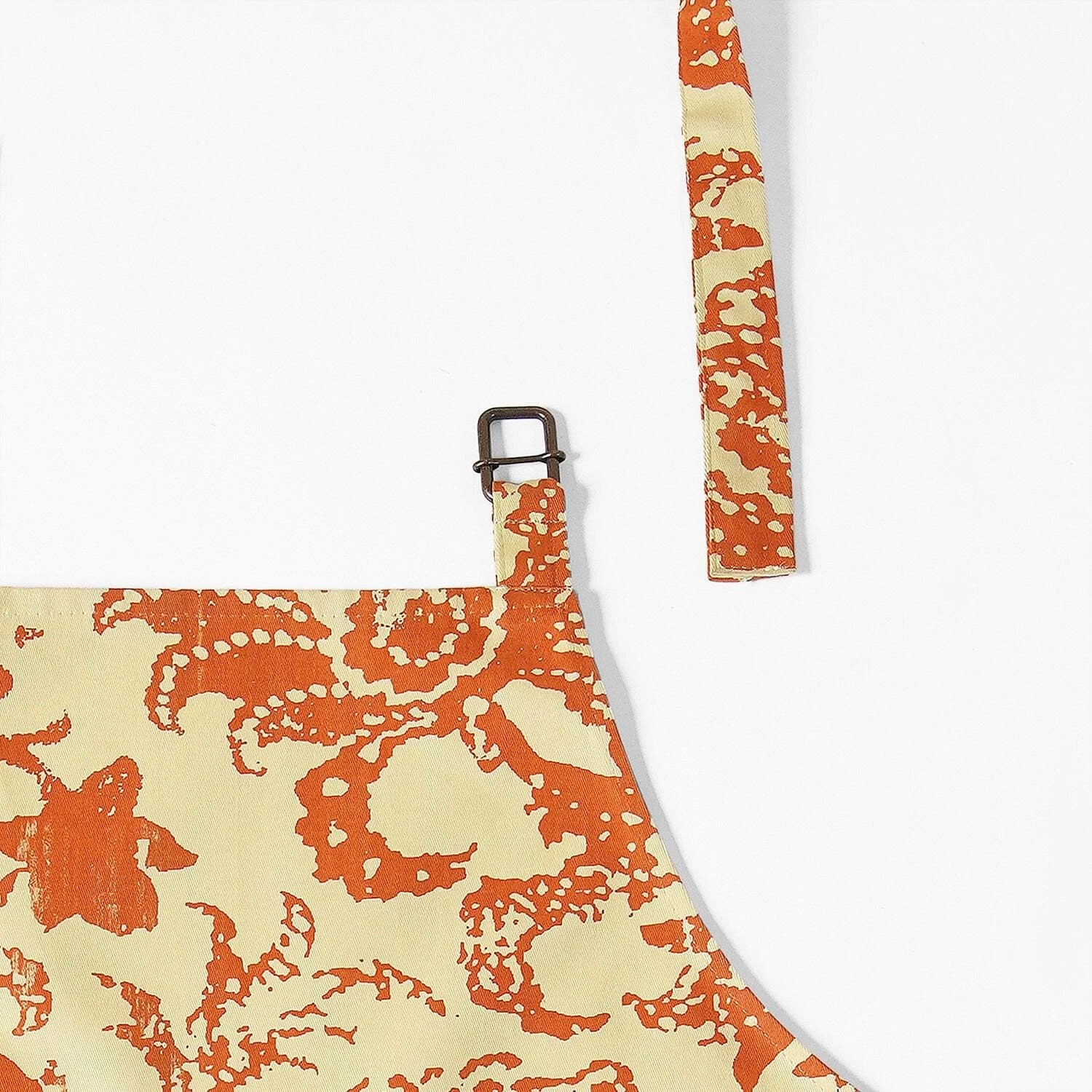 Edina Rust Printed Cotton Apron 8 Edina Rust Printed Cotton Apron - Image 6