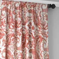 Edina Washed Rust Printed Cotton Curtain -Chic Curtains Shop PRCT D09A 30498 3