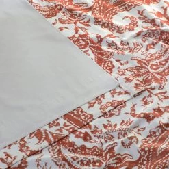 Edina Washed Rust Printed Cotton Curtain -Chic Curtains Shop PRCT D09A 30498 5