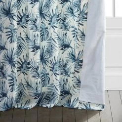 Artemis Blue Printed Cotton Curtain -Chic Curtains Shop PRCT D211A lining view