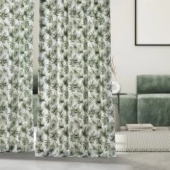Artemis Olive French Pleat Printed Cotton Curtain -Chic Curtains Shop PRCT D211B FP 97734 5
