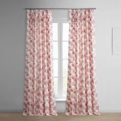 Artemis Rust French Pleat Printed Cotton Curtain