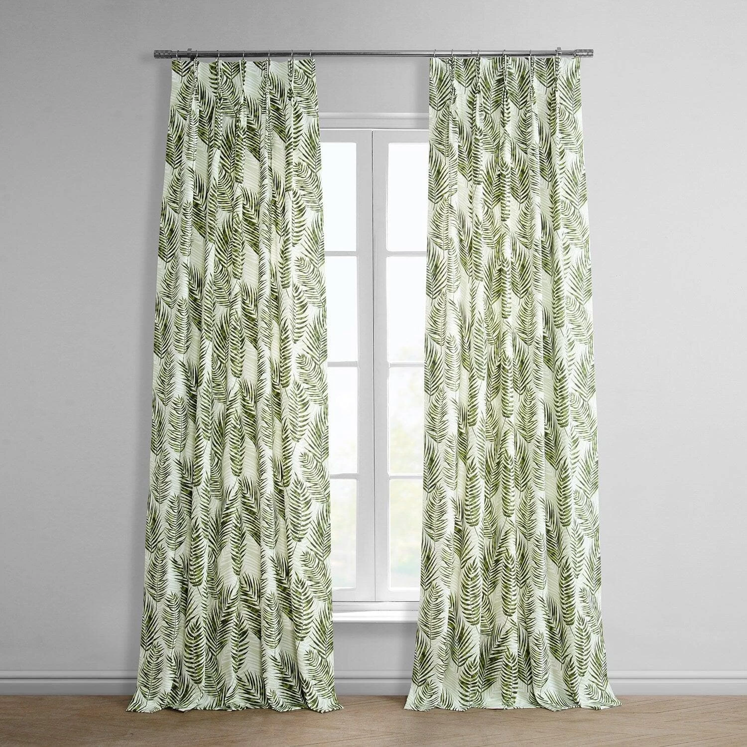Kupala Eternal Green French Pleat Printed Cotton Curtain 3 Kupala Eternal Green French Pleat Printed Cotton Curtain