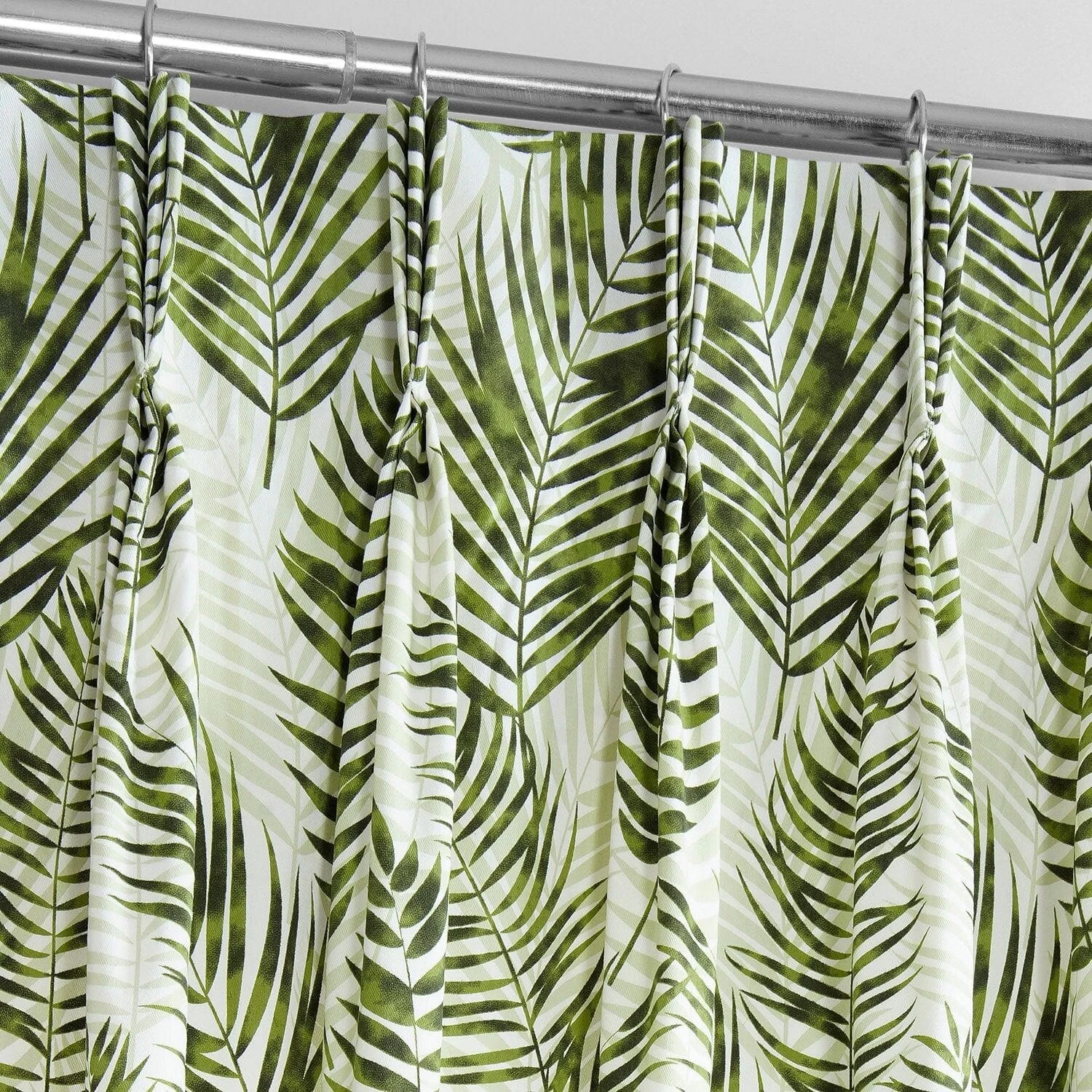Kupala Eternal Green French Pleat Printed Cotton Curtain 5 Kupala Eternal Green French Pleat Printed Cotton Curtain - Image 3