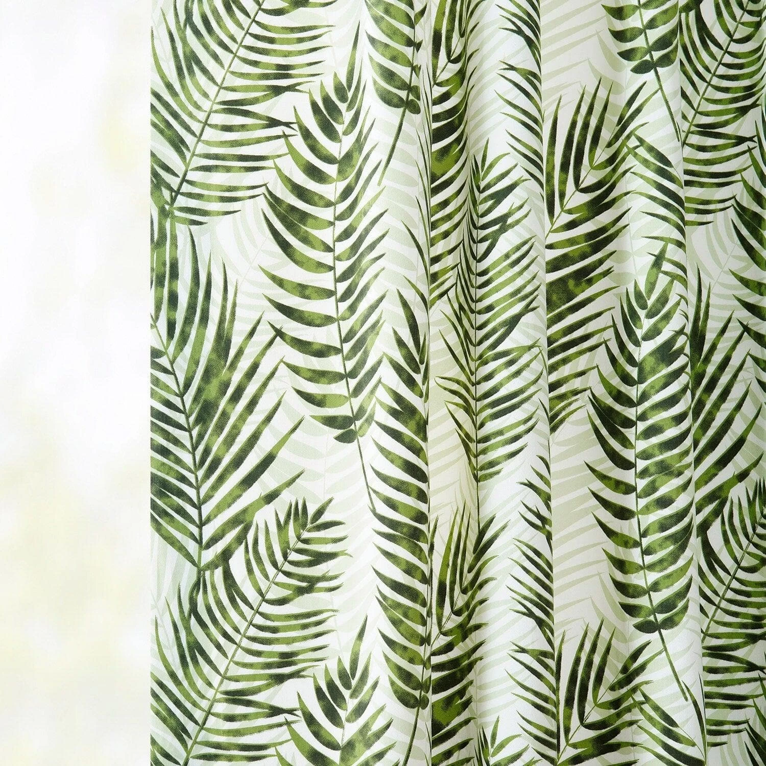 Kupala Eternal Green French Pleat Printed Cotton Curtain 7 Kupala Eternal Green French Pleat Printed Cotton Curtain - Image 5