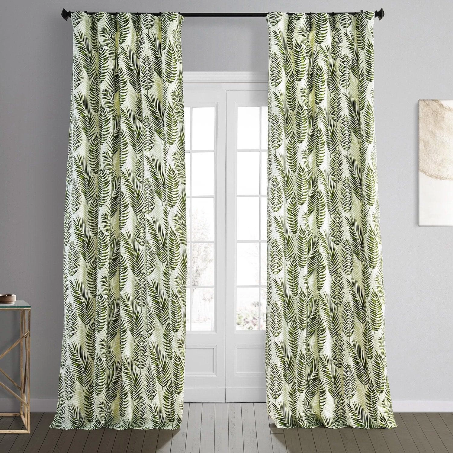 Kupala Eternal Green Printed Cotton Curtain 3 Kupala Eternal Green Printed Cotton Curtain