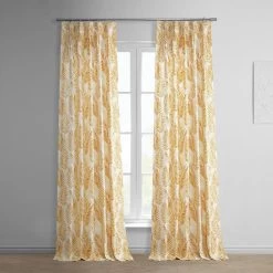 Kupala Eternal Gold French Pleat Printed Cotton Curtain