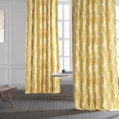 Kupala Eternal Gold Printed Cotton Curtain -Chic Curtains Shop PRCT D212B 83508