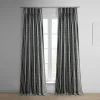 Sharkskin Black Solid French Pleat Printed Cotton Curtain -Chic Curtains Shop PRCT D213A FP 97738