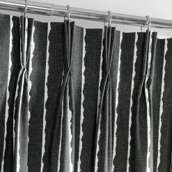 Sharkskin Black Solid French Pleat Printed Cotton Curtain 10 Sharkskin Black Solid French Pleat Printed Cotton Curtain -Chic Curtains Shop PRCT D213A FP 97738 2