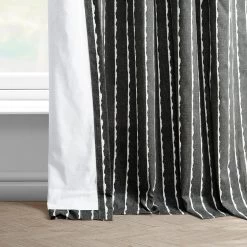 Sharkskin Black Solid French Pleat Printed Cotton Curtain 11 Sharkskin Black Solid French Pleat Printed Cotton Curtain -Chic Curtains Shop PRCT D213A FP 97738 4