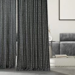 Sharkskin Black Solid French Pleat Printed Cotton Curtain 13 Sharkskin Black Solid French Pleat Printed Cotton Curtain -Chic Curtains Shop PRCT D213A FP 97738 5