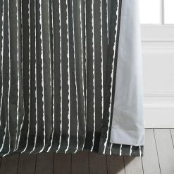 Sharkskin Black Solid Printed Cotton Curtain 12 Sharkskin Black Solid Printed Cotton Curtain -Chic Curtains Shop PRCT D213A lining view